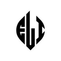 eli cirkel bokstavslogotyp design med cirkel och ellipsform. eli ellips bokstäver med typografisk stil. de tre initialerna bildar en cirkellogotyp. eli cirkel emblem abstrakt monogram brev märke vektor. vektor