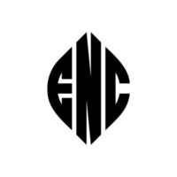 enc-Kreis-Buchstaben-Logo-Design mit Kreis- und Ellipsenform. enc ellipsenbuchstaben mit typografischem stil. Die drei Initialen bilden ein Kreislogo. enc-Kreis-Emblem abstrakter Monogramm-Buchstaben-Markierungsvektor. vektor