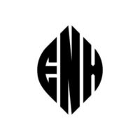 enx-Kreisbuchstaben-Logo-Design mit Kreis- und Ellipsenform. enx ellipsenbuchstaben mit typografischem stil. Die drei Initialen bilden ein Kreislogo. enx-Kreis-Emblem abstrakter Monogramm-Buchstaben-Markierungsvektor. vektor