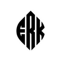 erk cirkel bokstavslogotyp design med cirkel och ellipsform. erk ellips bokstäver med typografisk stil. de tre initialerna bildar en cirkellogotyp. erk cirkel emblem abstrakt monogram brev märke vektor. vektor