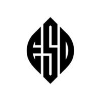 ESD-Kreisbuchstaben-Logo-Design mit Kreis- und Ellipsenform. esd-ellipsenbuchstaben mit typografischem stil. Die drei Initialen bilden ein Kreislogo. ESD-Kreis-Emblem abstrakter Monogramm-Buchstaben-Markierungsvektor. vektor