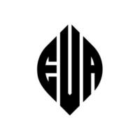 Eva-Kreis-Buchstaben-Logo-Design mit Kreis- und Ellipsenform. eva-ellipsenbuchstaben mit typografischem stil. Die drei Initialen bilden ein Kreislogo. Eva-Kreis-Emblem abstrakter Monogramm-Buchstaben-Markierungsvektor. vektor