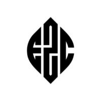 ezc cirkel bokstavslogotyp design med cirkel och ellipsform. ezc ellips bokstäver med typografisk stil. de tre initialerna bildar en cirkellogotyp. ezc cirkel emblem abstrakt monogram brev märke vektor. vektor