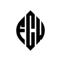 fcw cirkelbokstavslogotypdesign med cirkel och ellipsform. fcw ellipsbokstäver med typografisk stil. de tre initialerna bildar en cirkellogotyp. fcw cirkel emblem abstrakt monogram bokstav märke vektor. vektor