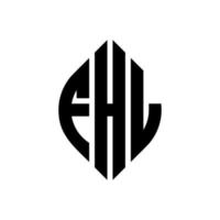 fhl-Kreisbuchstaben-Logo-Design mit Kreis- und Ellipsenform. fhl Ellipsenbuchstaben mit typografischem Stil. Die drei Initialen bilden ein Kreislogo. fhl-Kreis-Emblem abstrakter Monogramm-Buchstaben-Markenvektor. vektor