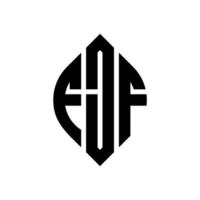 fjf cirkel bokstav logo design med cirkel och ellips form. fjf ellipsbokstäver med typografisk stil. de tre initialerna bildar en cirkellogotyp. fjf cirkel emblem abstrakt monogram bokstav märke vektor. vektor