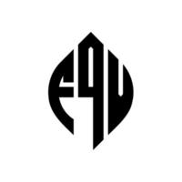 fqv cirkelbokstavslogotypdesign med cirkel och ellipsform. fqv ellipsbokstäver med typografisk stil. de tre initialerna bildar en cirkellogotyp. fqv cirkel emblem abstrakt monogram bokstav märke vektor. vektor