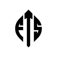 fts cirkelbokstavslogotypdesign med cirkel och ellipsform. fts ellipsbokstäver med typografisk stil. de tre initialerna bildar en cirkellogotyp. fts cirkel emblem abstrakt monogram bokstav märke vektor. vektor