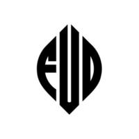 fud-Kreis-Buchstaben-Logo-Design mit Kreis- und Ellipsenform. fud-ellipsenbuchstaben mit typografischem stil. Die drei Initialen bilden ein Kreislogo. Fud-Kreis-Emblem abstrakter Monogramm-Buchstaben-Markierungsvektor. vektor