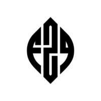 fzq-Kreisbuchstaben-Logo-Design mit Kreis- und Ellipsenform. fzq Ellipsenbuchstaben mit typografischem Stil. Die drei Initialen bilden ein Kreislogo. fzq Kreisemblem abstrakter Monogramm-Buchstabenmarkierungsvektor. vektor