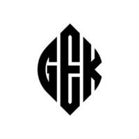 gek cirkel bokstavslogotyp design med cirkel och ellipsform. gek ellips bokstäver med typografisk stil. de tre initialerna bildar en cirkellogotyp. gek cirkel emblem abstrakt monogram bokstav märke vektor. vektor