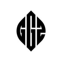 ggz cirkelbokstavslogotypdesign med cirkel och ellipsform. ggz ellipsbokstäver med typografisk stil. de tre initialerna bildar en cirkellogotyp. ggz cirkel emblem abstrakt monogram bokstav märke vektor. vektor