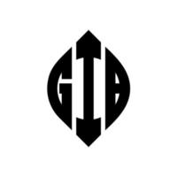 Gib Circle Letter Logo Design mit Kreis- und Ellipsenform. gib ellipsenbuchstaben mit typografischem stil. Die drei Initialen bilden ein Kreislogo. gib kreis emblem abstraktes monogramm buchstabe mark vektor. vektor