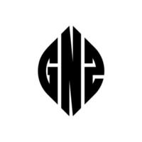 gnz-Kreisbuchstaben-Logo-Design mit Kreis- und Ellipsenform. gnz ellipsenbuchstaben mit typografischem stil. Die drei Initialen bilden ein Kreislogo. gnz-Kreis-Emblem abstrakter Monogramm-Buchstaben-Markierungsvektor. vektor