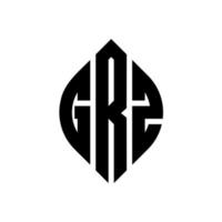 grz cirkelbokstavslogotypdesign med cirkel- och ellipsform. grz ellipsbokstäver med typografisk stil. de tre initialerna bildar en cirkellogotyp. grz cirkel emblem abstrakt monogram brev märke vektor. vektor