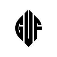 gvf-Kreisbuchstaben-Logo-Design mit Kreis- und Ellipsenform. gvf Ellipsenbuchstaben mit typografischem Stil. Die drei Initialen bilden ein Kreislogo. gvf Kreisemblem abstrakter Monogramm-Buchstabenmarkierungsvektor. vektor