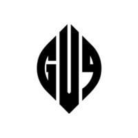 gvq cirkelbokstavslogotypdesign med cirkel och ellipsform. gvq ellipsbokstäver med typografisk stil. de tre initialerna bildar en cirkellogotyp. gvq cirkel emblem abstrakt monogram bokstav märke vektor. vektor