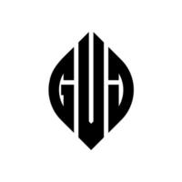 gvj cirkelbokstavslogotypdesign med cirkel- och ellipsform. gvj ellipsbokstäver med typografisk stil. de tre initialerna bildar en cirkellogotyp. gvj cirkel emblem abstrakt monogram bokstav märke vektor. vektor