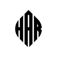 har-Kreis-Buchstaben-Logo-Design mit Kreis- und Ellipsenform. har Ellipsenbuchstaben mit typografischem Stil. Die drei Initialen bilden ein Kreislogo. har-Kreis-Emblem abstrakter Monogramm-Buchstaben-Markenvektor. vektor