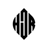 hjr cirkel bokstavslogotyp design med cirkel och ellipsform. hjr ellipsbokstäver med typografisk stil. de tre initialerna bildar en cirkellogotyp. hjr cirkel emblem abstrakt monogram bokstav märke vektor. vektor