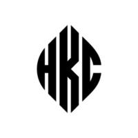 hkc-Kreisbuchstaben-Logo-Design mit Kreis- und Ellipsenform. hkc Ellipsenbuchstaben mit typografischem Stil. Die drei Initialen bilden ein Kreislogo. hkc-Kreis-Emblem abstrakter Monogramm-Buchstaben-Markierungsvektor. vektor