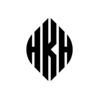 hkh-Kreisbuchstaben-Logo-Design mit Kreis- und Ellipsenform. hkh ellipsenbuchstaben mit typografischem stil. Die drei Initialen bilden ein Kreislogo. hkh Kreisemblem abstrakter Monogramm-Buchstabenmarkierungsvektor. vektor