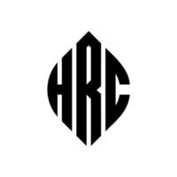 hrc-Kreisbuchstaben-Logo-Design mit Kreis- und Ellipsenform. hrc-ellipsenbuchstaben mit typografischem stil. Die drei Initialen bilden ein Kreislogo. hrc-Kreis-Emblem abstrakter Monogramm-Buchstaben-Markierungsvektor. vektor