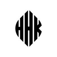 hxk-Kreisbuchstaben-Logo-Design mit Kreis- und Ellipsenform. hxk Ellipsenbuchstaben mit typografischem Stil. Die drei Initialen bilden ein Kreislogo. hxk-Kreis-Emblem abstrakter Monogramm-Buchstaben-Markierungsvektor. vektor