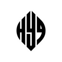 hyq-Kreisbuchstaben-Logo-Design mit Kreis- und Ellipsenform. hyq Ellipsenbuchstaben mit typografischem Stil. Die drei Initialen bilden ein Kreislogo. hyq Kreisemblem abstrakter Monogramm-Buchstabenmarkierungsvektor. vektor
