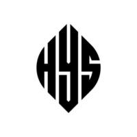 hys-Kreis-Buchstaben-Logo-Design mit Kreis- und Ellipsenform. hys Ellipsenbuchstaben mit typografischem Stil. Die drei Initialen bilden ein Kreislogo. hys Kreisemblem abstrakter Monogramm-Buchstabenmarkierungsvektor. vektor