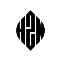 hzn cirkel bokstavslogotyp design med cirkel och ellipsform. hzn ellipsbokstäver med typografisk stil. de tre initialerna bildar en cirkellogotyp. hzn cirkel emblem abstrakt monogram brev märke vektor. vektor