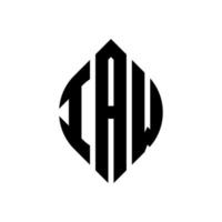 iaw cirkel bokstavslogotyp design med cirkel och ellipsform. iaw ellips bokstäver med typografisk stil. de tre initialerna bildar en cirkellogotyp. iaw cirkel emblem abstrakt monogram brev märke vektor. vektor