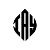 Iay Circle Letter Logo Design mit Kreis- und Ellipsenform. iay Ellipsenbuchstaben mit typografischem Stil. Die drei Initialen bilden ein Kreislogo. iay Kreisemblem abstrakter Monogramm-Buchstabenmarkierungsvektor. vektor