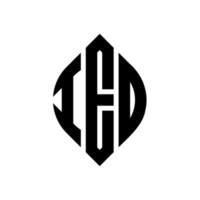 ieo-Kreisbuchstaben-Logo-Design mit Kreis- und Ellipsenform. ieo Ellipsenbuchstaben mit typografischem Stil. Die drei Initialen bilden ein Kreislogo. ieo-Kreis-Emblem abstrakter Monogramm-Buchstaben-Markierungsvektor. vektor