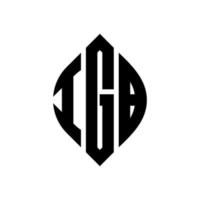 igb-Kreisbuchstaben-Logo-Design mit Kreis- und Ellipsenform. igb-ellipsenbuchstaben mit typografischem stil. Die drei Initialen bilden ein Kreislogo. igb-Kreis-Emblem abstrakter Monogramm-Buchstaben-Markierungsvektor. vektor