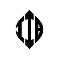 Iib-Kreisbuchstaben-Logo-Design mit Kreis- und Ellipsenform. iib ellipsenbuchstaben mit typografischem stil. Die drei Initialen bilden ein Kreislogo. Iib-Kreis-Emblem abstrakter Monogramm-Buchstaben-Markierungsvektor. vektor