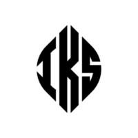 iks-Kreisbuchstaben-Logo-Design mit Kreis- und Ellipsenform. iks ellipsenbuchstaben mit typografischem stil. Die drei Initialen bilden ein Kreislogo. iks Kreisemblem abstrakter Monogramm-Buchstabenmarkierungsvektor. vektor