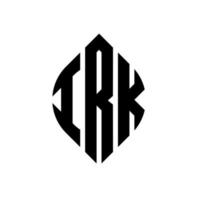 irk cirkel bokstavslogotyp design med cirkel och ellipsform. irk ellips bokstäver med typografisk stil. de tre initialerna bildar en cirkellogotyp. irk cirkel emblem abstrakt monogram brev märke vektor. vektor