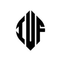 ivf-Kreisbuchstaben-Logo-Design mit Kreis- und Ellipsenform. ivf-ellipsenbuchstaben mit typografischem stil. Die drei Initialen bilden ein Kreislogo. ivf-Kreis-Emblem abstrakter Monogramm-Buchstaben-Markierungsvektor. vektor