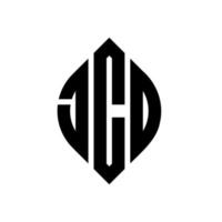 jcd-Kreisbuchstaben-Logo-Design mit Kreis- und Ellipsenform. jcd Ellipsenbuchstaben mit typografischem Stil. Die drei Initialen bilden ein Kreislogo. jcd-Kreis-Emblem abstrakter Monogramm-Buchstaben-Markierungsvektor. vektor