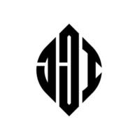 jji-Kreisbuchstaben-Logo-Design mit Kreis- und Ellipsenform. jji ellipsenbuchstaben mit typografischem stil. Die drei Initialen bilden ein Kreislogo. Jji-Kreis-Emblem abstrakter Monogramm-Buchstaben-Markierungsvektor. vektor