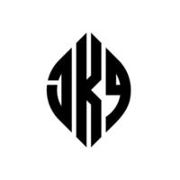 jkq cirkelbokstavslogotypdesign med cirkel och ellipsform. jkq ellipsbokstäver med typografisk stil. de tre initialerna bildar en cirkellogotyp. jkq cirkel emblem abstrakt monogram bokstav märke vektor. vektor