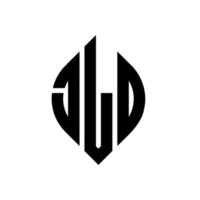 jlo-Kreisbuchstaben-Logo-Design mit Kreis- und Ellipsenform. jlo Ellipsenbuchstaben mit typografischem Stil. Die drei Initialen bilden ein Kreislogo. jlo Kreisemblem abstrakter Monogramm-Buchstabenmarkierungsvektor. vektor
