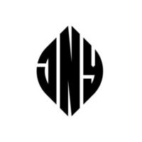 jny Kreisbuchstabe-Logo-Design mit Kreis- und Ellipsenform. jny ellipsenbuchstaben mit typografischem stil. Die drei Initialen bilden ein Kreislogo. jny Kreisemblem abstrakter Monogramm-Buchstabenmarkierungsvektor. vektor