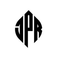 Jpr-Kreisbuchstaben-Logo-Design mit Kreis- und Ellipsenform. jpr Ellipsenbuchstaben mit typografischem Stil. Die drei Initialen bilden ein Kreislogo. jpr Kreisemblem abstrakter Monogramm-Buchstabenmarkierungsvektor. vektor