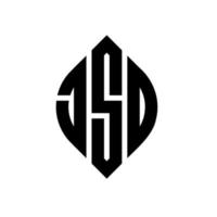 jsd-Kreisbuchstabe-Logo-Design mit Kreis- und Ellipsenform. jsd Ellipsenbuchstaben mit typografischem Stil. Die drei Initialen bilden ein Kreislogo. jsd Kreisemblem abstrakter Monogramm-Buchstabenmarkierungsvektor. vektor