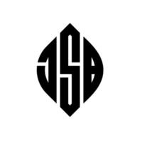 jsb-Kreisbuchstabe-Logo-Design mit Kreis- und Ellipsenform. jsb Ellipsenbuchstaben mit typografischem Stil. Die drei Initialen bilden ein Kreislogo. jsb Kreisemblem abstrakter Monogramm-Buchstabenmarkierungsvektor. vektor