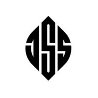 jss-Kreisbuchstaben-Logo-Design mit Kreis- und Ellipsenform. jss Ellipsenbuchstaben mit typografischem Stil. Die drei Initialen bilden ein Kreislogo. jss Kreisemblem abstrakter Monogramm-Buchstabenmarkierungsvektor. vektor