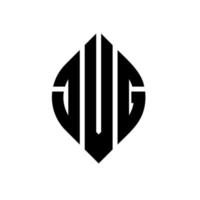 Jvg-Kreisbuchstaben-Logo-Design mit Kreis- und Ellipsenform. jvg Ellipsenbuchstaben mit typografischem Stil. Die drei Initialen bilden ein Kreislogo. jvg Kreisemblem abstrakter Monogramm-Buchstabenmarkierungsvektor. vektor
