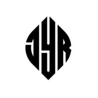 jyr-Kreis-Buchstaben-Logo-Design mit Kreis- und Ellipsenform. jyr ellipsenbuchstaben mit typografischem stil. Die drei Initialen bilden ein Kreislogo. Jyr-Kreis-Emblem abstrakter Monogramm-Buchstaben-Markenvektor. vektor
